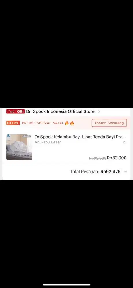 Kelambu bayi belum perna dipakai