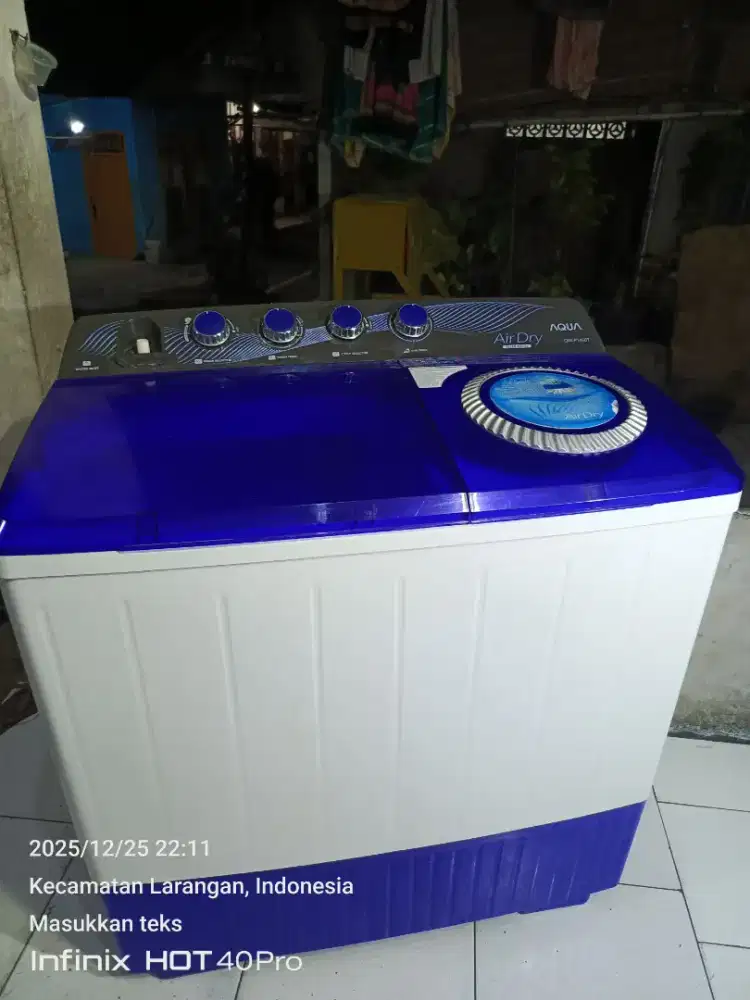 Mesin cuci jumbo merek AQUA 14kg normal Joss tinggal pake bosku