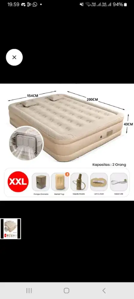 Kasur angin pompa elektrik