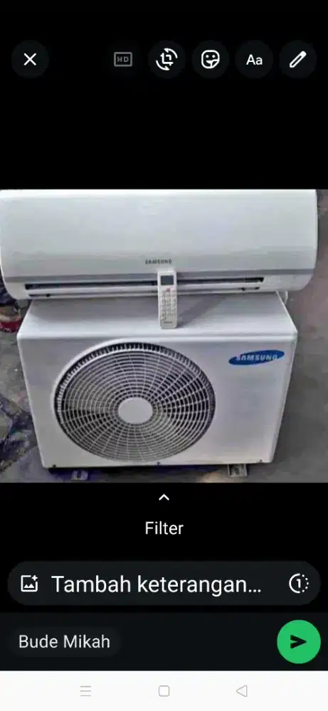 Jual ac samsung1 pk low wat 650 watt kondisi 95% ori semua