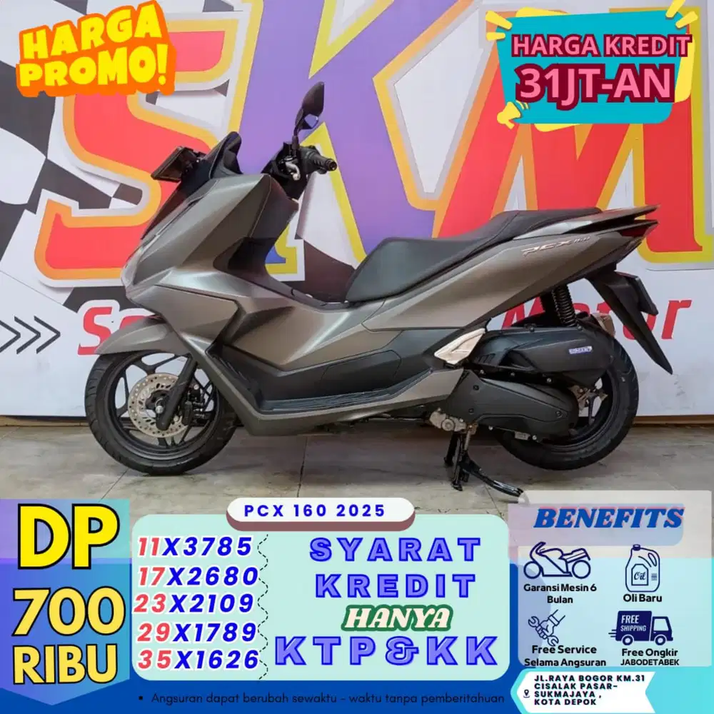 Mokas murah siap jalan Honda PCX160 2025 cash/credit