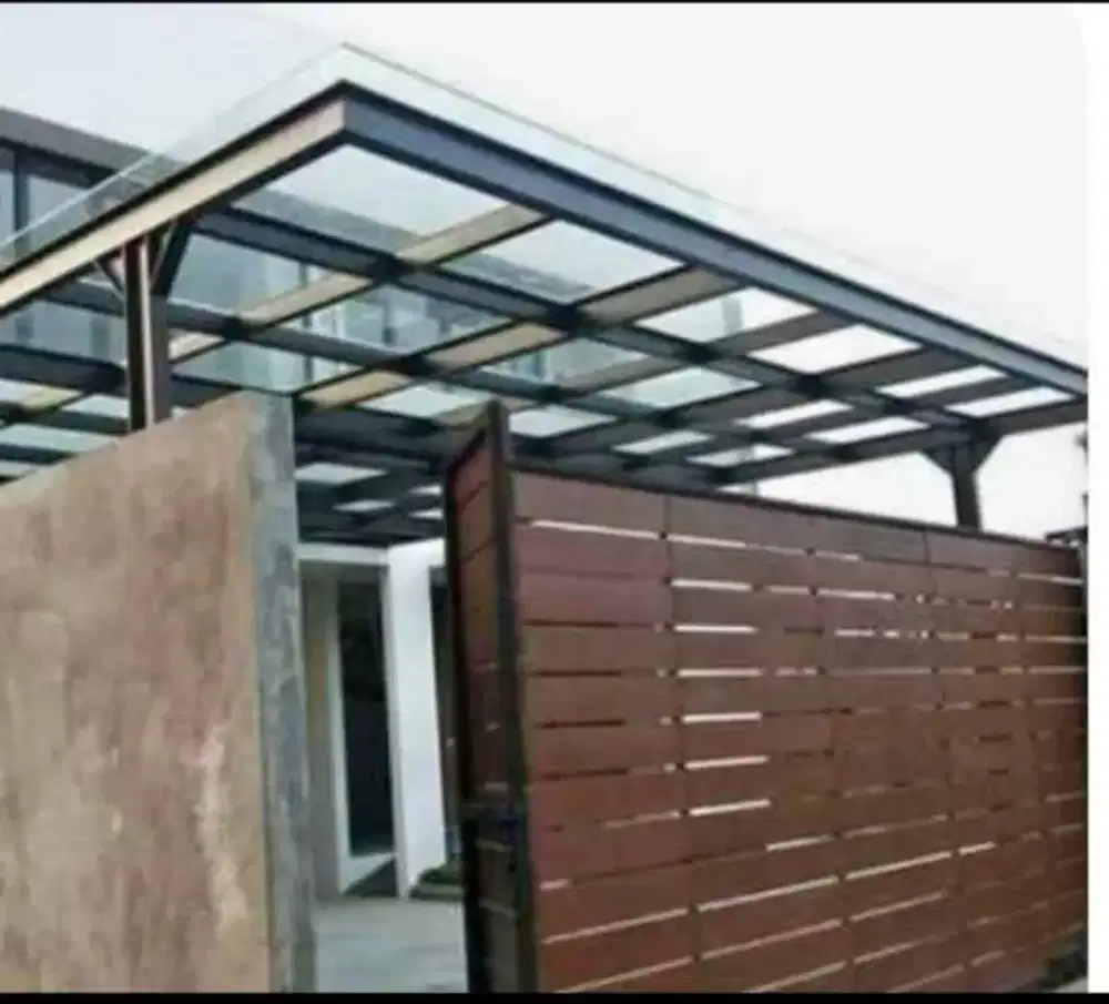 Kanopi kaca minimalis