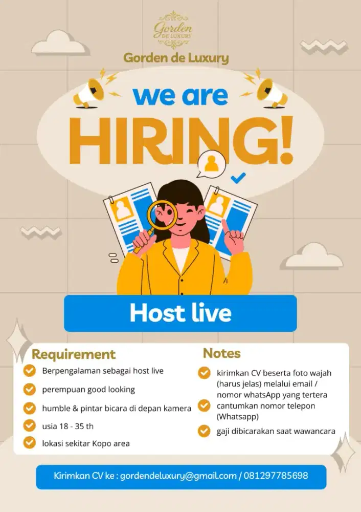 Open Requirement Host Live Gorden de Luxury