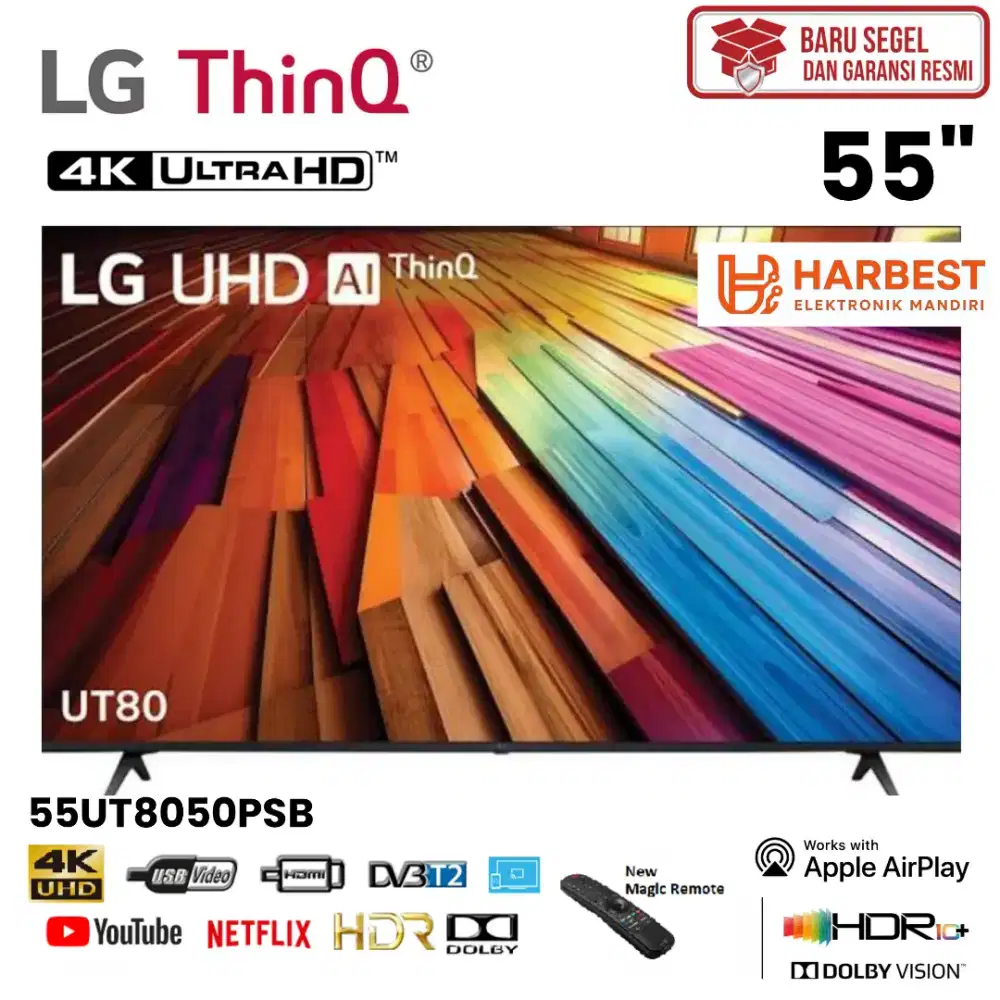 LG Real 4K UHD 55 Inch Smart TV Magic Remote 55UT8050PSB HDR10+ DOLBY