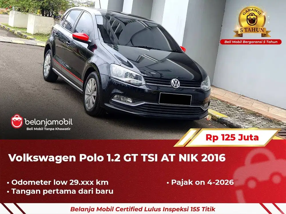 [ GARANSI 5TH ] Volkswagen VW Polo 1.2 GT TSI AT 2016/2017
