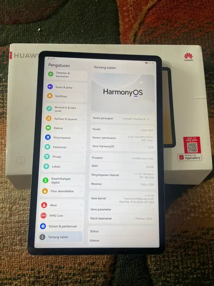 Huawei Matepad Se 11 Inch 4/128 Fullset Mulus Murah