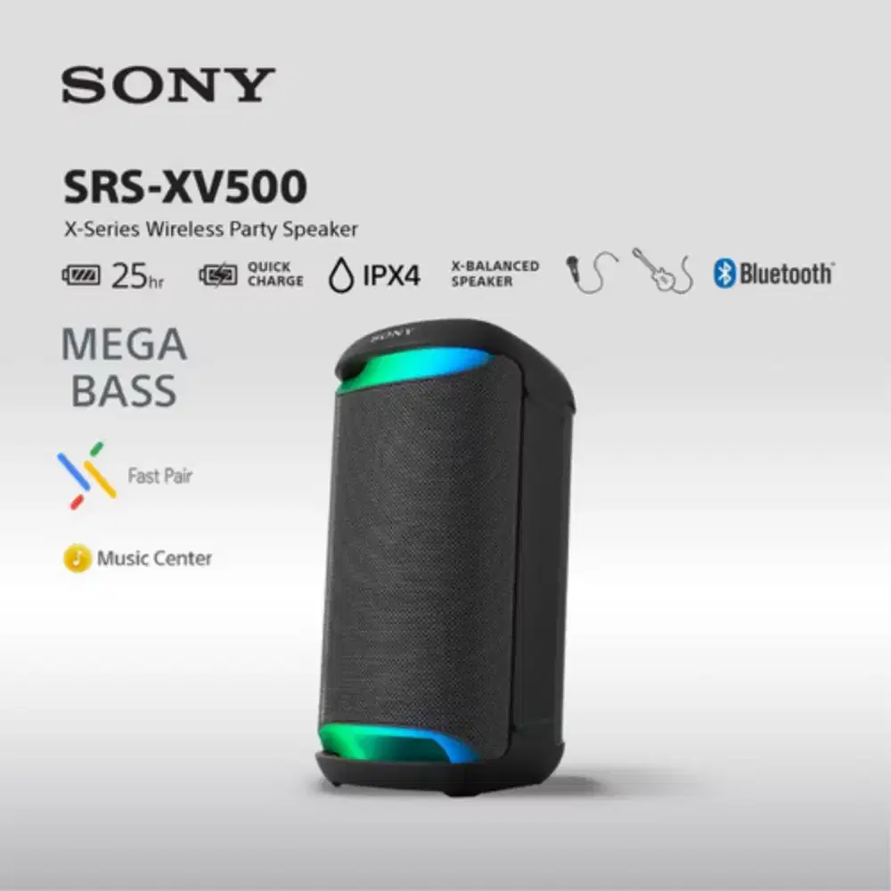 SONY SRS-XV500 Wireless Party Speaker Portable Bluetooth Karaoke RGB