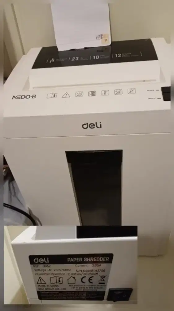 Paper Shredder/Penghancur Kertas Merk Deli E9952