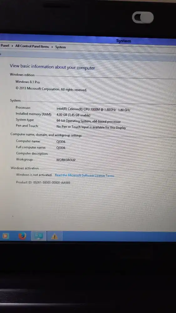 Asus X45A celeron 1,8ghz 4gb/500gb Murah!