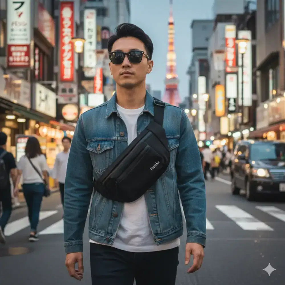 TAS SELEMPANG PRIA WAISTBAG WATERPROOF