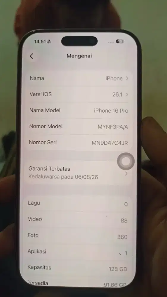 Di jual iPhone 16 pro 128 iBox