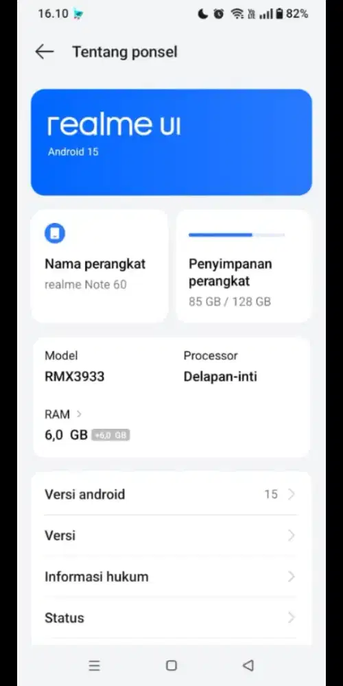Hp Oppo Realme Note 60