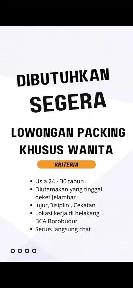 BAGIAN PACKING KHUSUS WANITA
