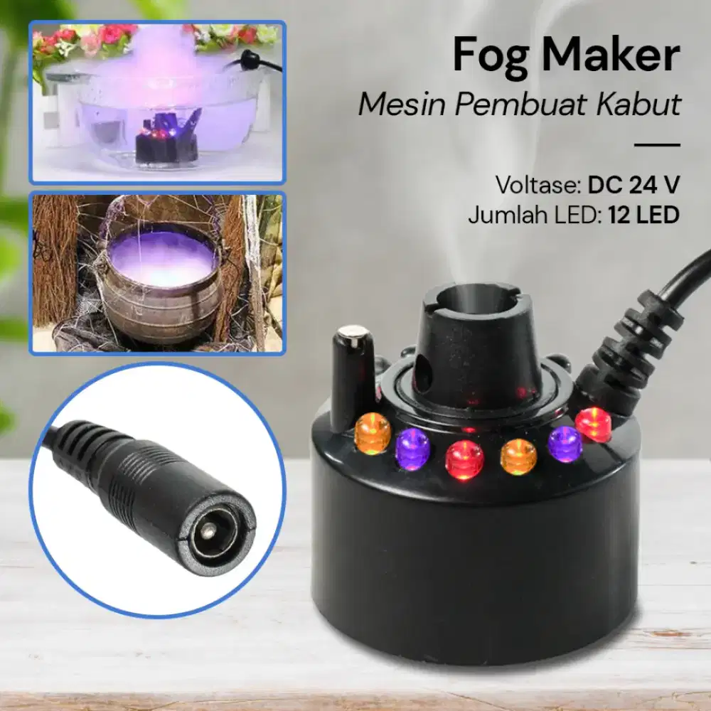 Mesin Pembuat Kabut Embun Fog Maker 12 LED 24V