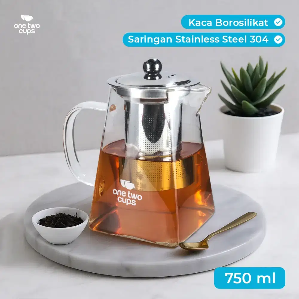 Teko Teh Kaca Saringan Tahan Panas Api 750ml