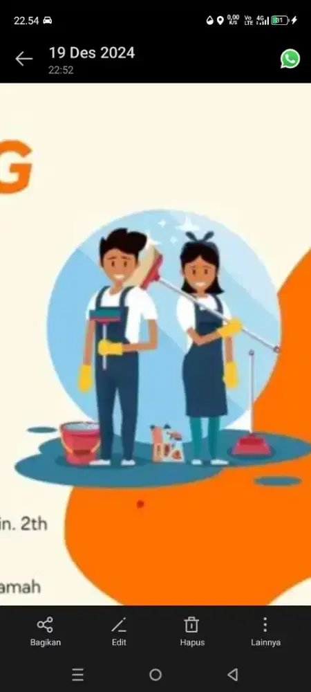 jasa bersih2 tempat / rumah