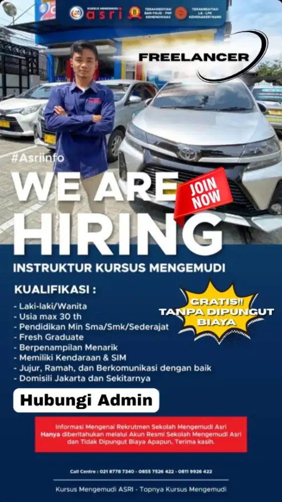 INSTRUKTUR KURSUS MENGEMUDI FREELANCE