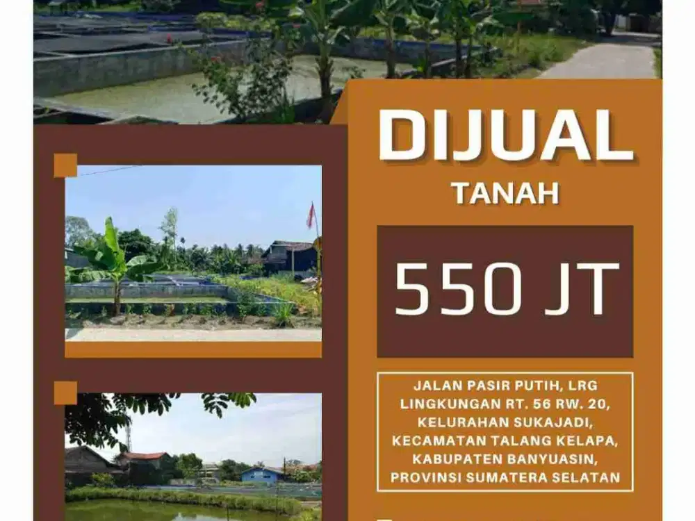 Dijual Tanah Luas 1100 m² di Pasir Putih -Sukomoro