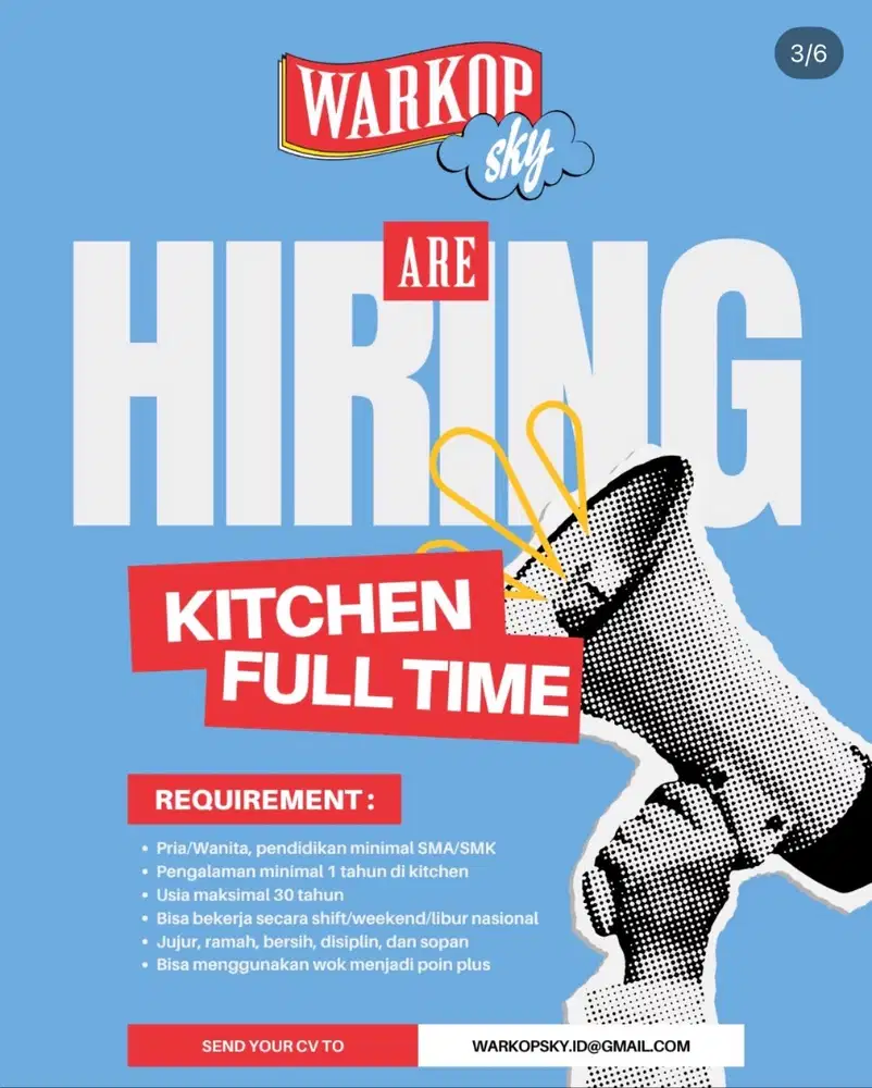 DIBUKA LOWONGAN STAFF DAPUR