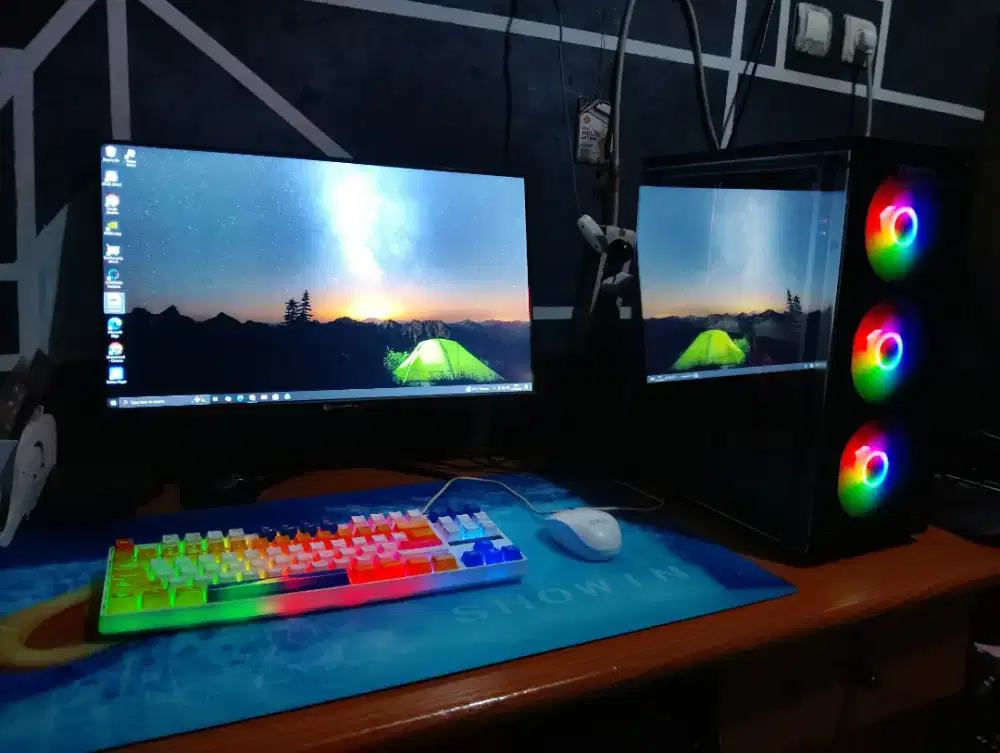 Sett PC Gaming RTX 3060Ti Monitor 24inch 165hz BU Cepat