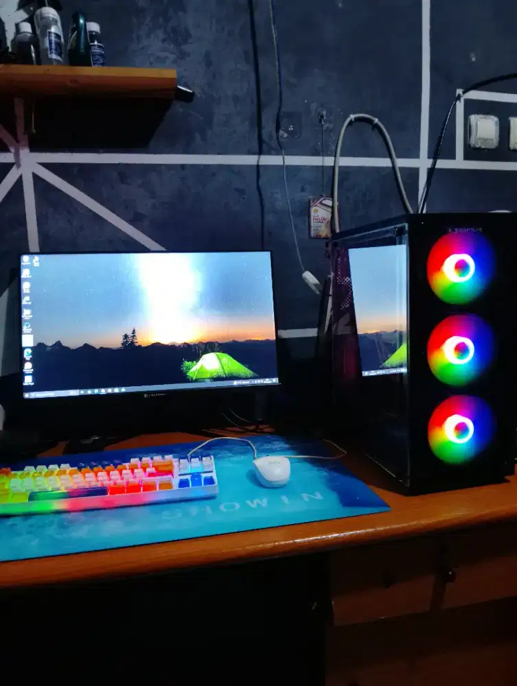 PC gaming Fullset RTX 3060Ti Monitor 24inch 165hz BU tercepat kemari