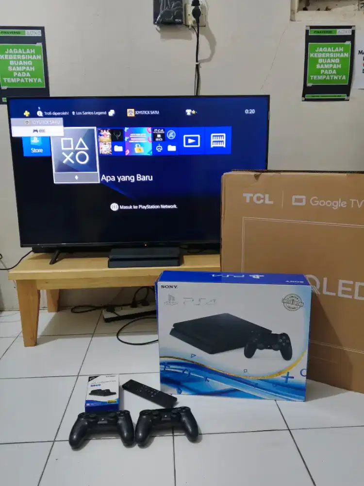 Sepaket PS 4 Slim 500gb HEN 12.02 BDJB (Fulset) + TV (Fulset)