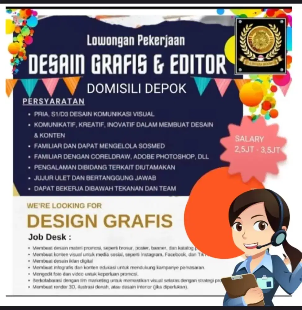 Lowongan kerja design grafis (EO)