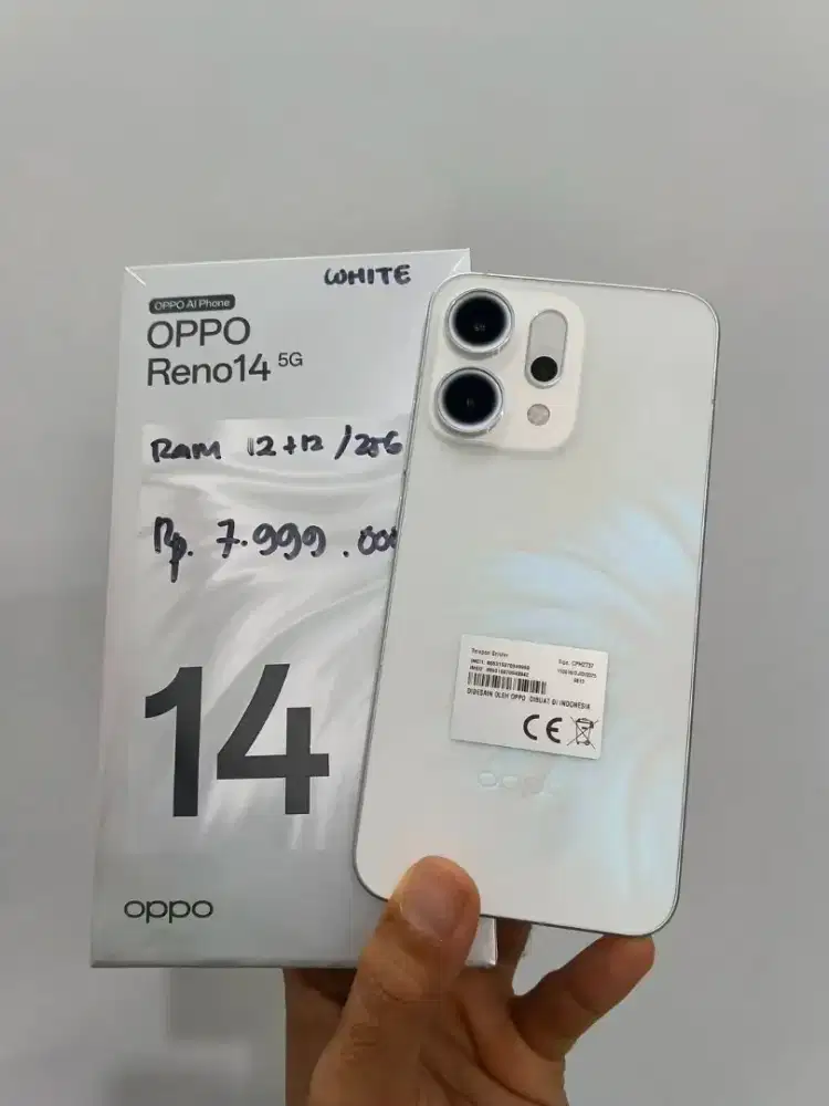Oppo Reno 14 5G 12/256 White Second Resmi Oppo Indonesia Like New