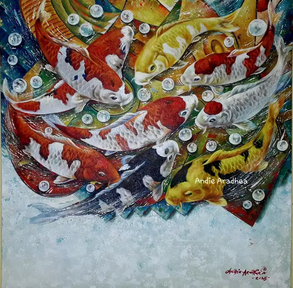 Lukisan Ikan Mas Koi 9