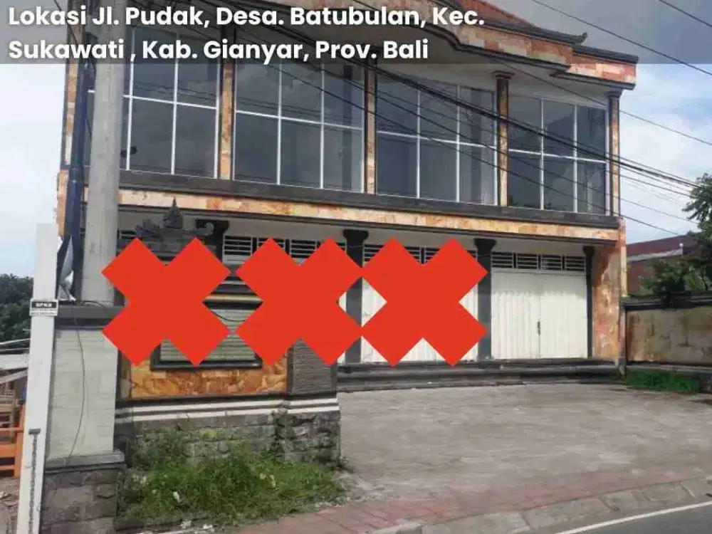Di Jual Ruko Strategis Di 
Jalan Pudak , Desa Batubulan , Kecamatan Sukawati , Kab Gianyar , Provinsi Bali

Spesifikasi : 

Luas Tanah : 75 M²

Luas Bangunan : 144 M²

PDAM 

LISTRIK PLN 7.000 VA

TOILET

HADAP BARAT 

AKSES JALAN 5 METER

LEGALITAS SHM
