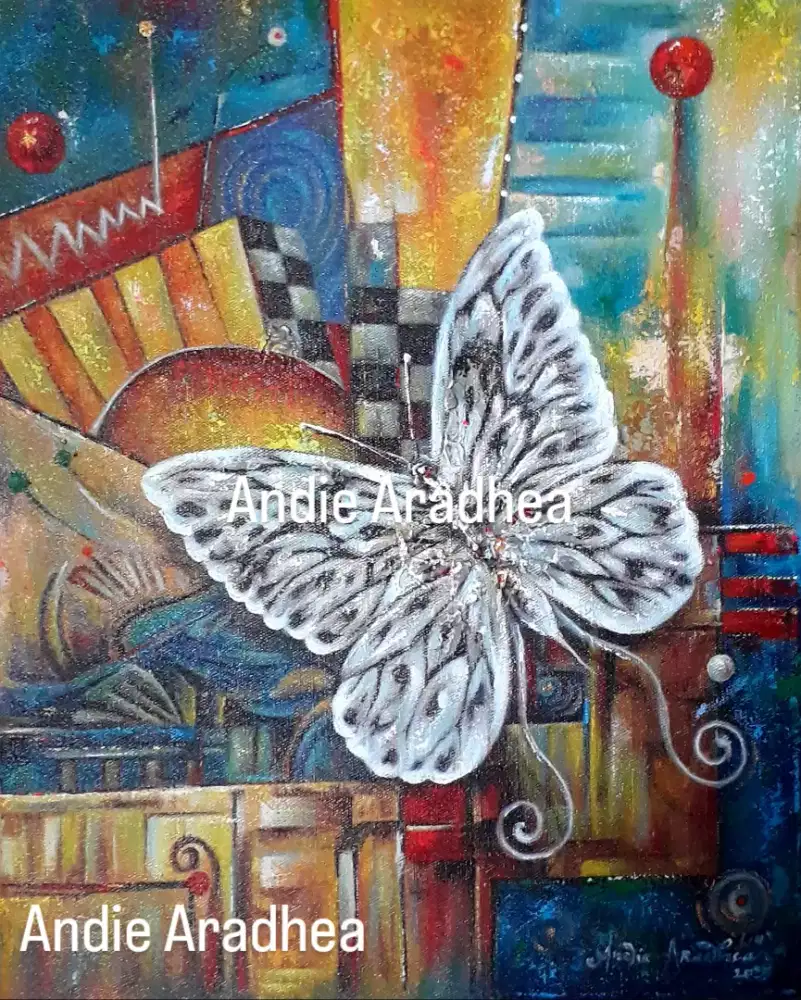 Lukisan kupu kupu putih