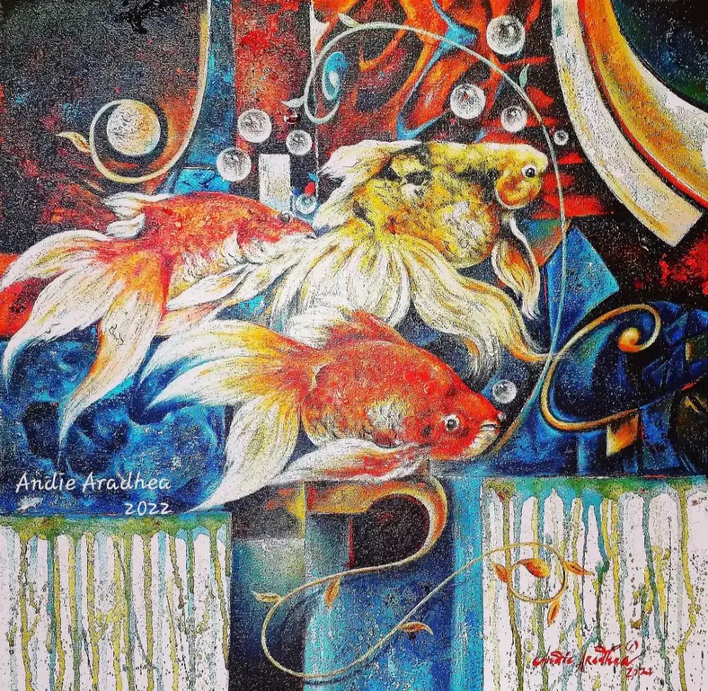 Lukisan Ikan Mas Koki