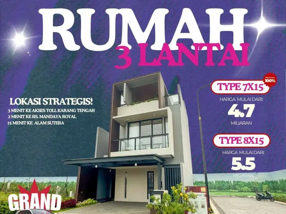 VP - Dijual Rumah South Tressor Karang Tengah Type 8x15