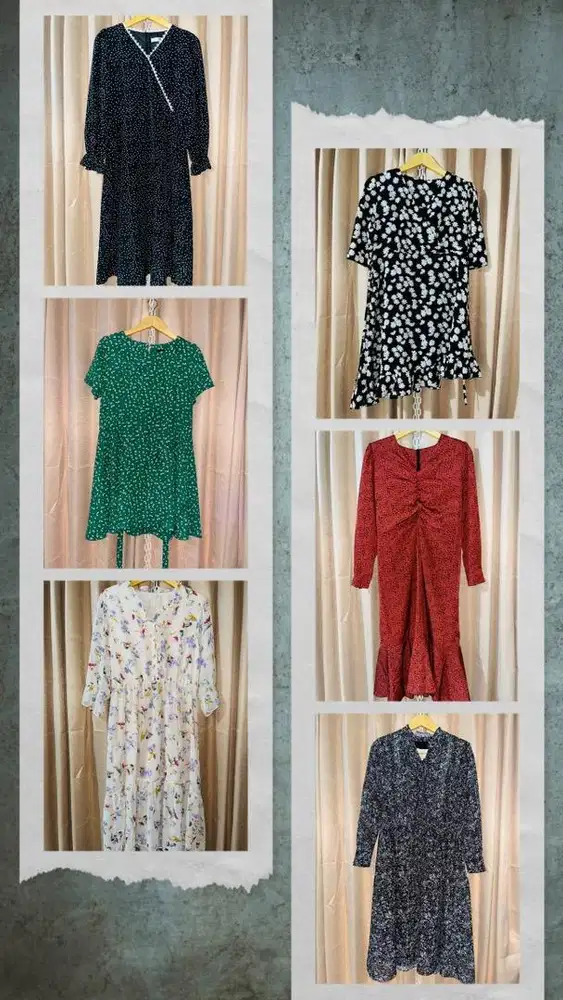 Dress sifon flower korean style