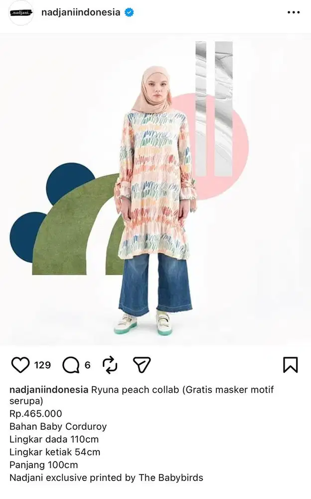 Nadjani ryuna peach tunik