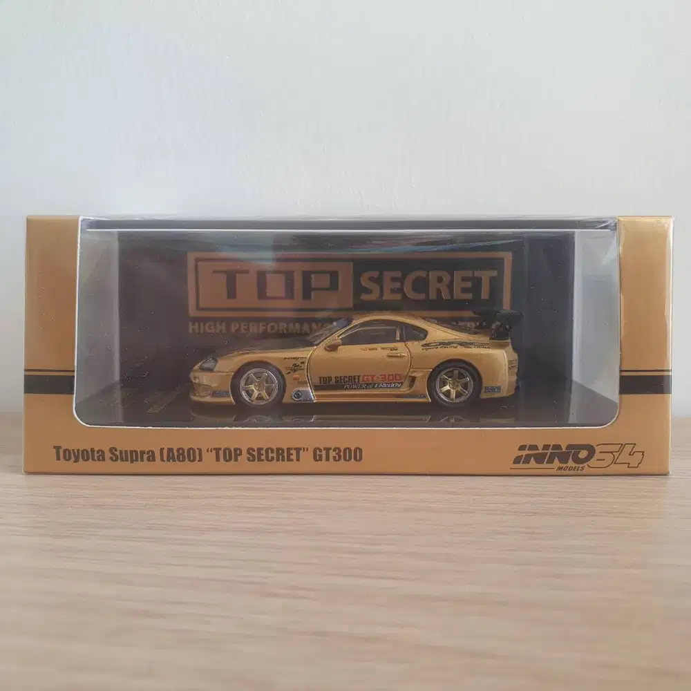 Inno64 Toyota Supra A80 GT300 Top Secret 1/64 (Gold Black Hood, A-80)