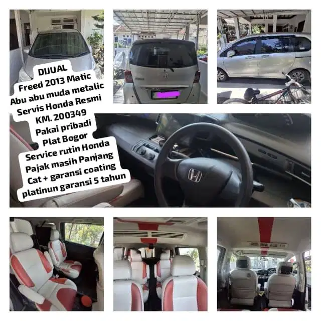 Dijual Honda Freed 2013 matic warna abu abu