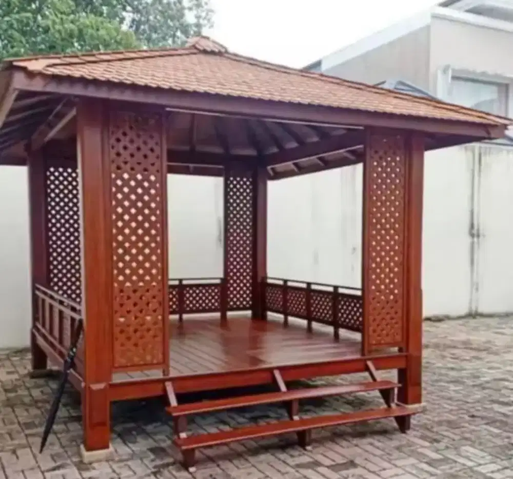 Gazebo mahoni 3mx3m