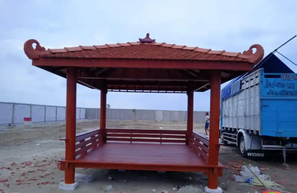 Gazebo kayu mahoni 3mx3m