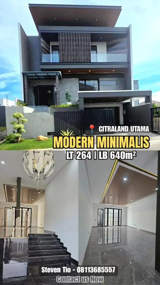Rumah Modern Mewah di Citraland surabaya dekat Universitas Ciputra