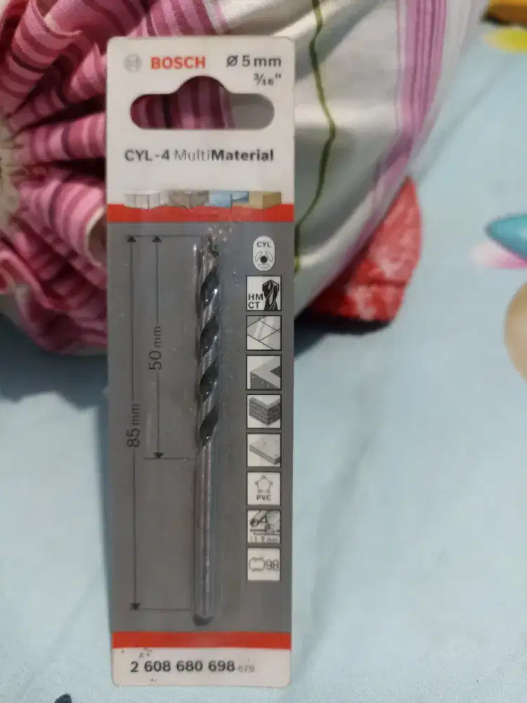 Mata bor multi-material Bosch CYL-4 berdiameter 5mm.