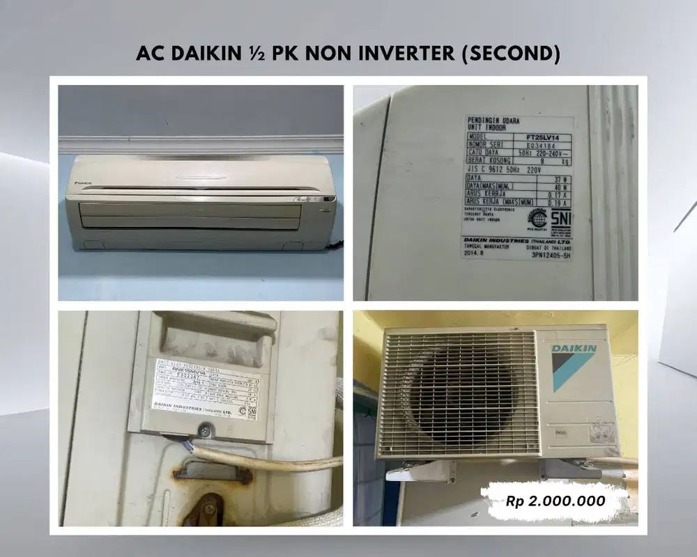 AC Daikin 1/2 PK Non Inverter – Second (Kondisi Normal)