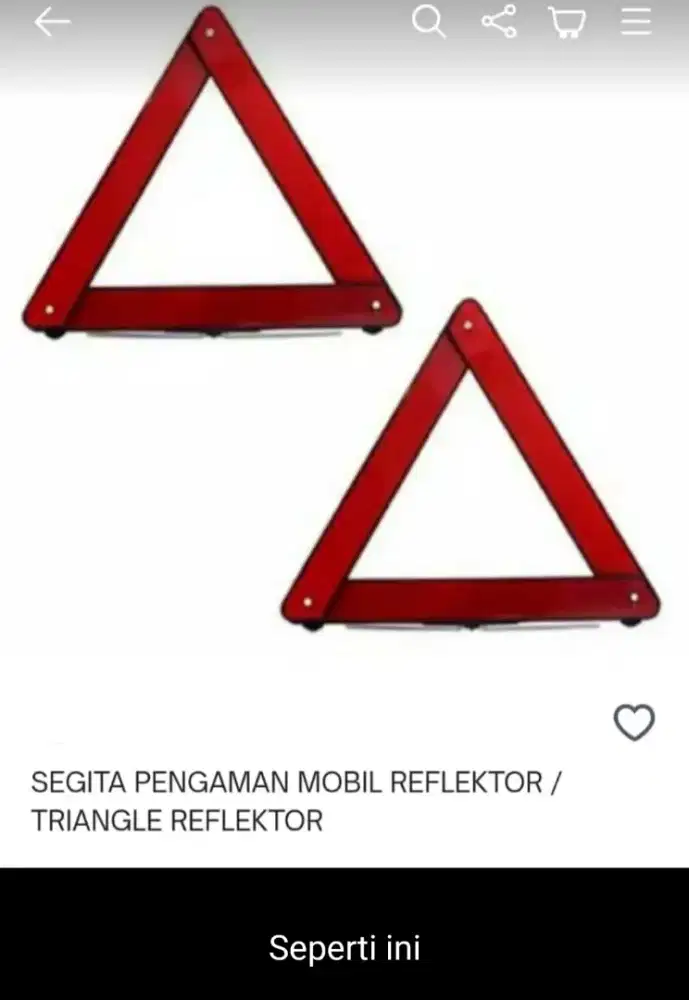 Segitiga pengaman mobil reflektor atau triangle reflektor