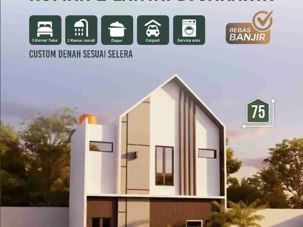 Rumah Modern Costum Denah Sesukanya, Strategis di Cipayung