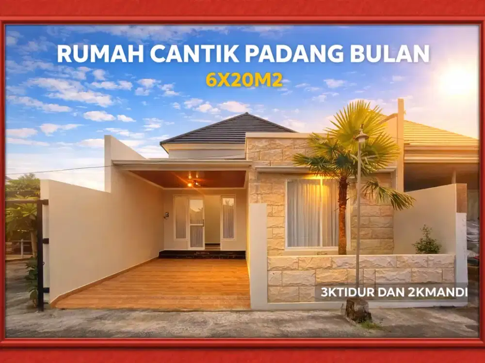 RUMAH CANTIK PADANG BULAN DALAM KOMPLEK KAPLING 6X20M2 3KT 2KM