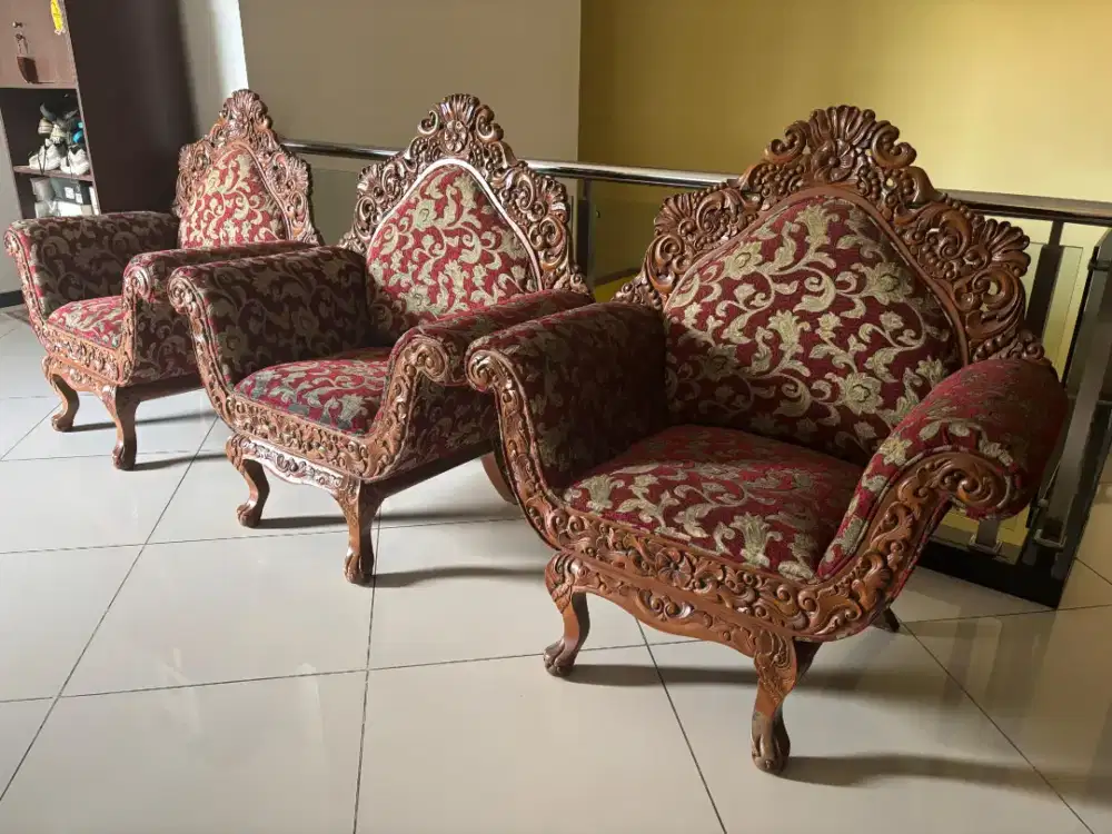 Sofa Tamu Jati Ukir