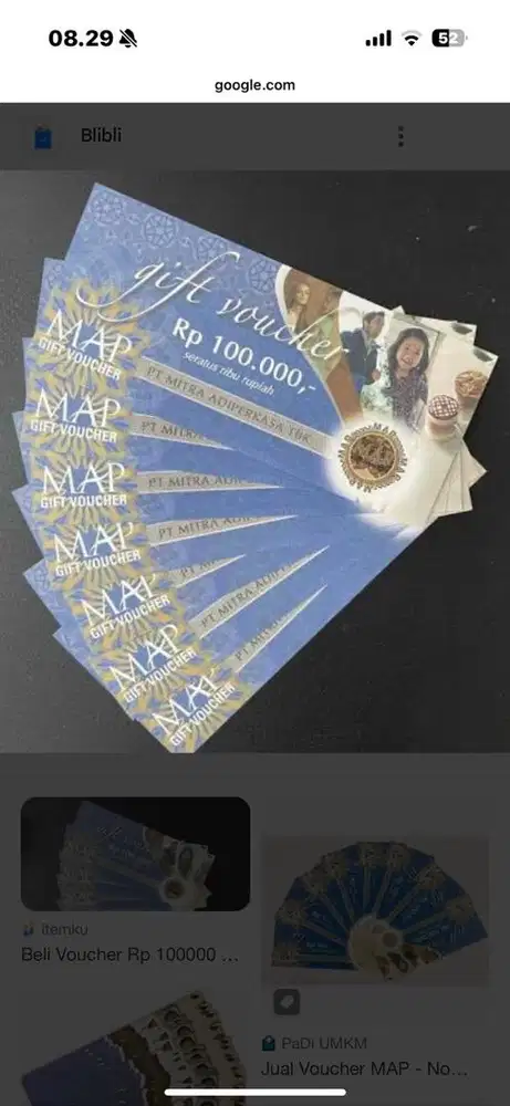 Voucher map ada fisik 50lembar(5.000.000)