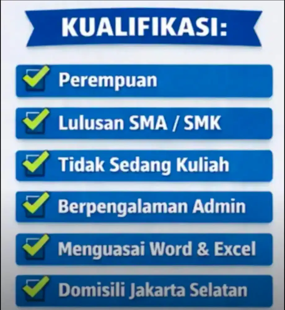 Lowongan kerja admin wanita penampilan good looking