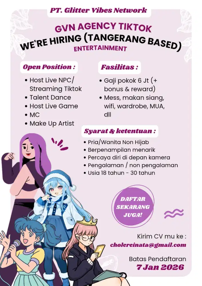 Host Live Streaming Agensi Tiktok GVN