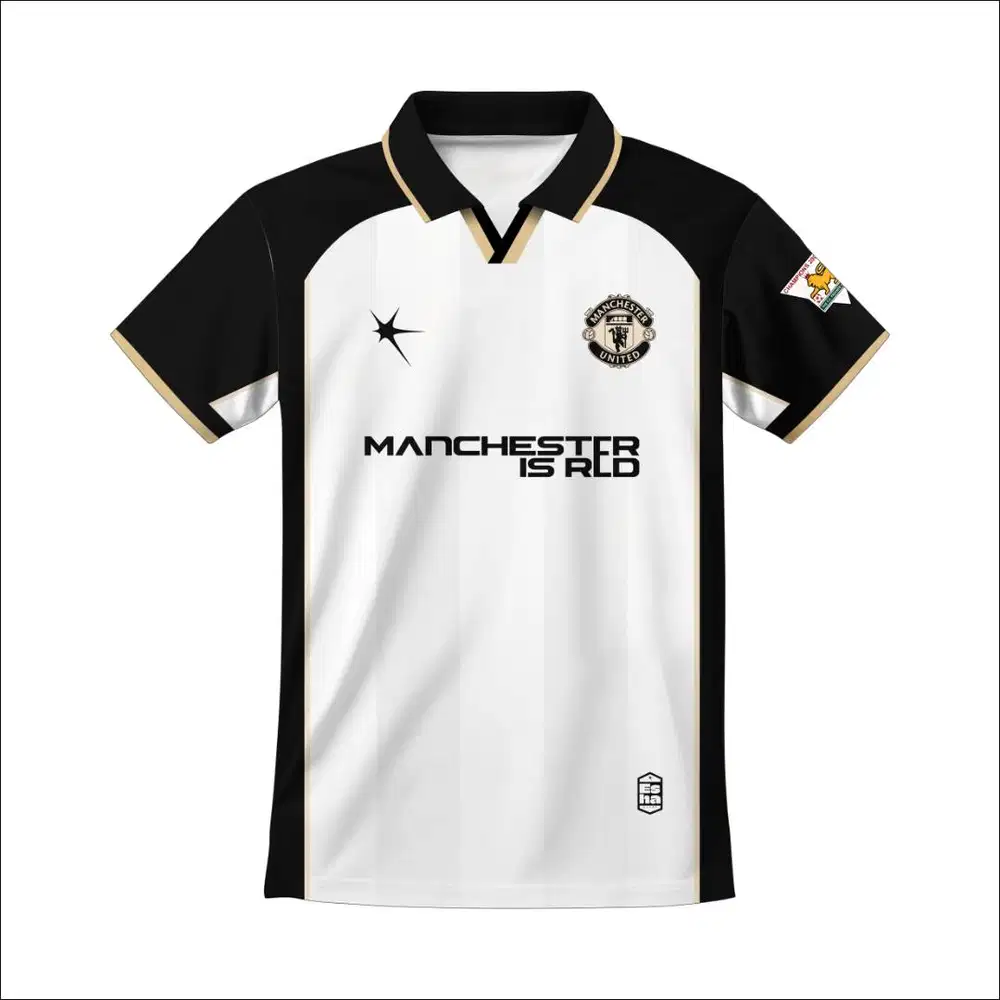 ESHA PREMIUM JERSEY MANCHESTER UNITED BLACK WHITE OVERSIZE // BAND //